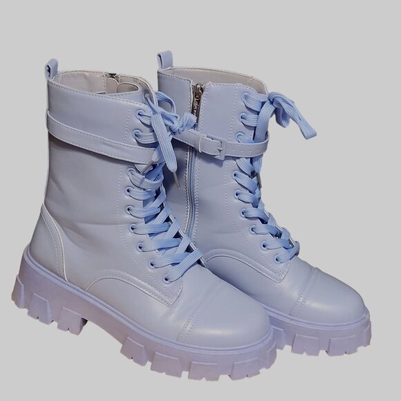 Cape Robbin Shoes - Cape Robbin Combat Boots Chunky Zip Close Lavender Purple Women Size 9